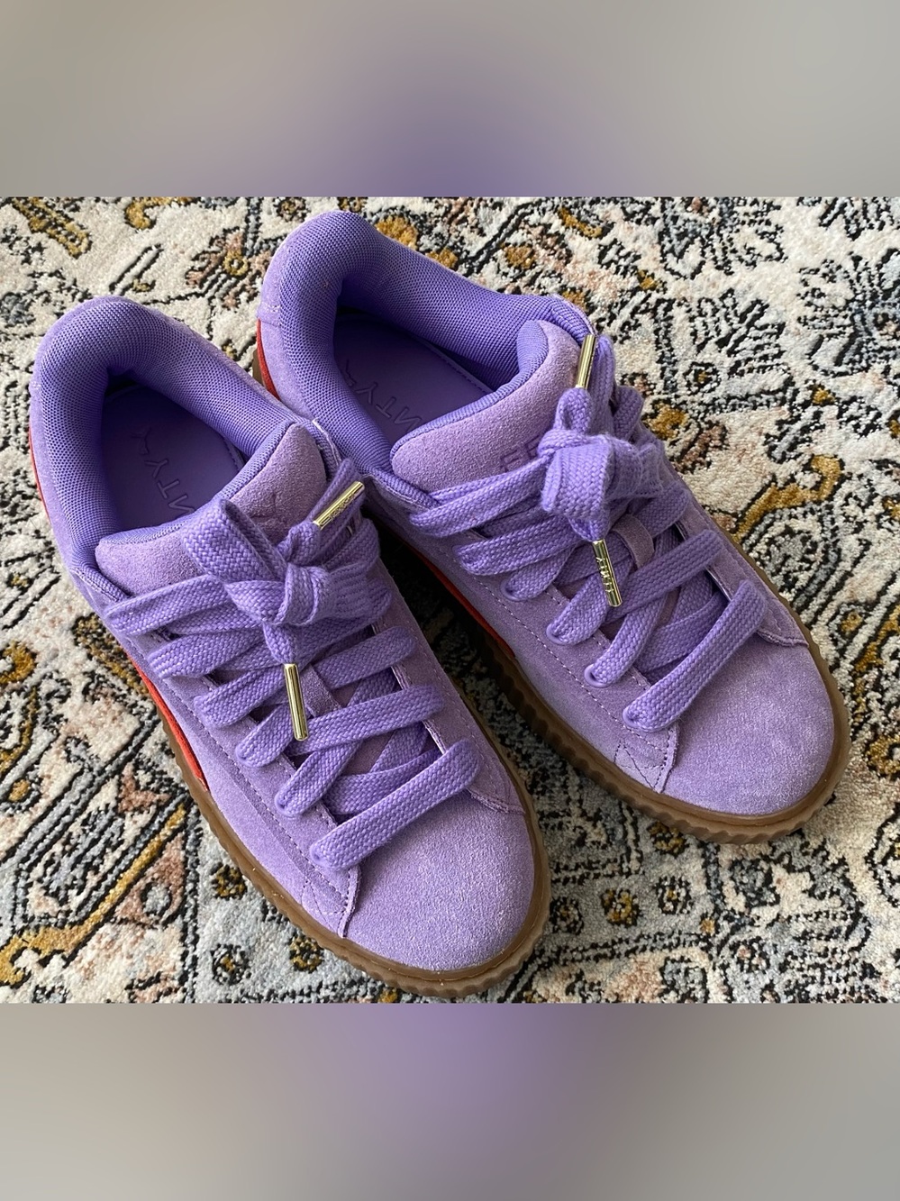 PUMA Womens Fenty X Creeper Phatty Lace Up Suede Sneakers
